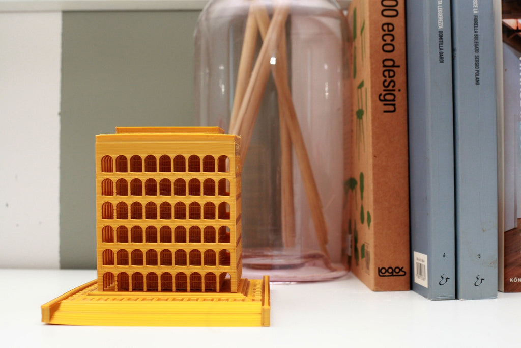 Palazzo della Civiltà Italiana — Scultura in 3D, 12 cm | Il "Colosseo Quadrato" di Roma - Beton Brutale - Monumenti, sculture e soprammobili stampati in 3D