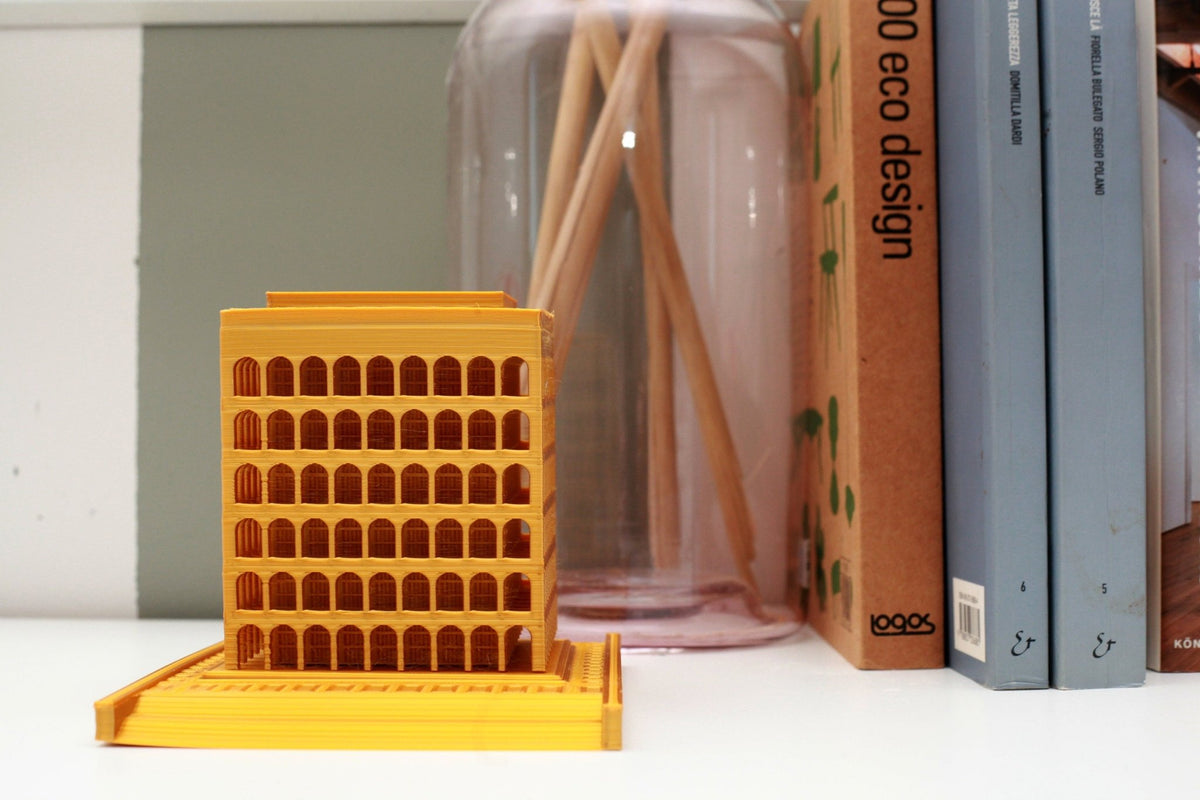 Palazzo della Civiltà Italiana — Scultura in 3D, 12 cm | Il "Colosseo Quadrato" di Roma - Beton Brutale - Monumenti, sculture e soprammobili stampati in 3D