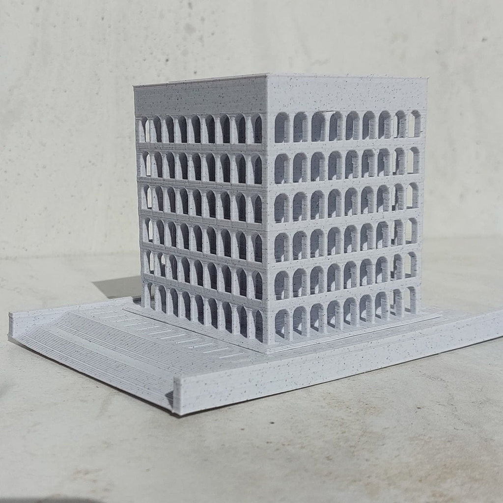 Palazzo della Civiltà Italiana — Scultura in 3D, 12 cm | Il "Colosseo Quadrato" di Roma - Beton Brutale - Monumenti, sculture e soprammobili stampati in 3D