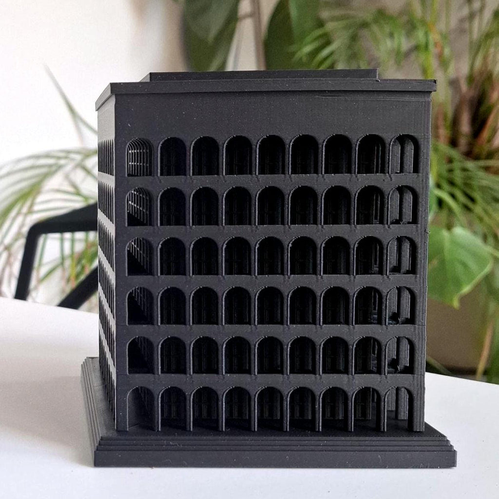Palazzo della Civiltà Italiana — Scultura in 3D, 12 cm | Il "Colosseo Quadrato" di Roma - Beton Brutale - Monumenti, sculture e soprammobili stampati in 3D