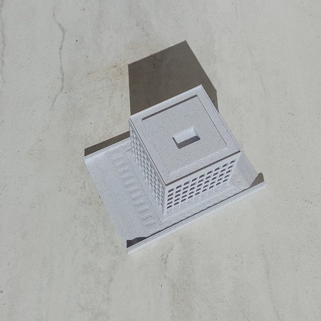 Palazzo della Civiltà Italiana — Scultura in 3D, 8 cm | Il "Colosseo Quadrato" di Roma - Beton Brutale - Monumenti, sculture e soprammobili stampati in 3D