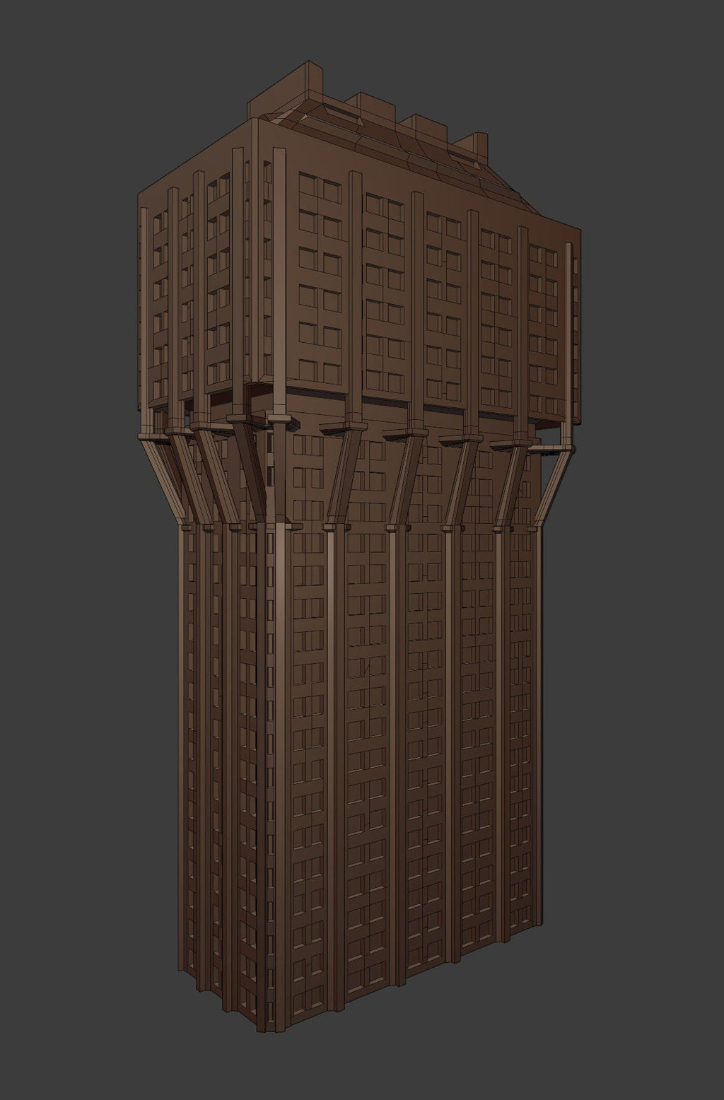 Torre Velasca — Scultura in 3D | Regalo per Architetti e Designer - Beton Brutale - Monumenti soprammobili stampati in 3D