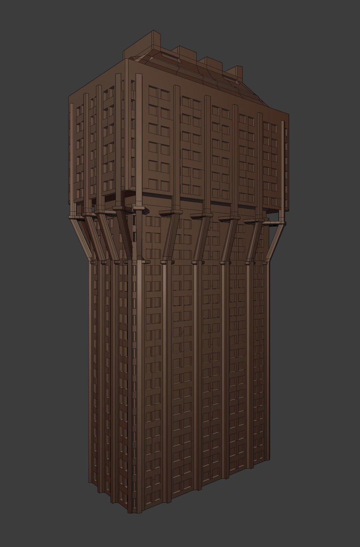 Torre Velasca — Scultura in 3D | Regalo per Architetti e Designer - Beton Brutale - Monumenti soprammobili stampati in 3D